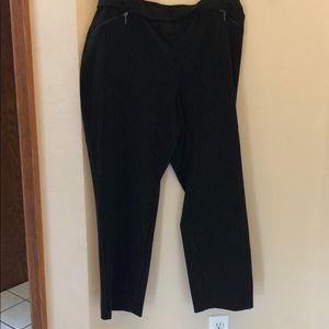 Gray and white pinstripe dress pant